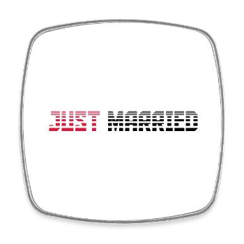 Just Married texte Logo Design - Magnet carré - blanc - Devant