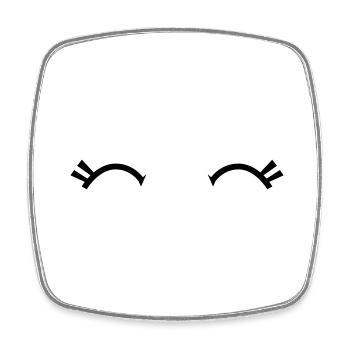 süße fröhliche Kawaii Augen mit Wimpern - Viereckiger Kühlschrankmagnet - Weiß - Vorne