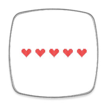 Herzen Strickmuster Linie Reihe Ugly Christmas - Viereckiger Kühlschrankmagnet - Weiß - Vorne