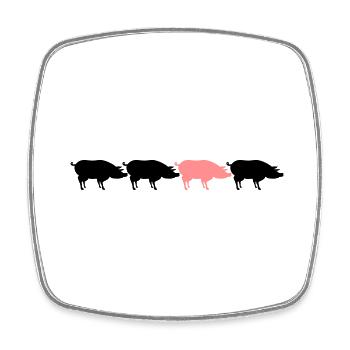 be different row pattern design silhouette outline - Square fridge magnet - white - Front