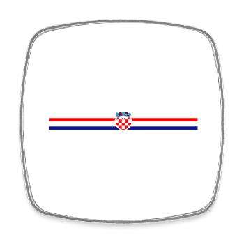 Kroatien Flagge Linie Herz Dekor - Viereckiger Kühlschrankmagnet - Weiß - Vorne
