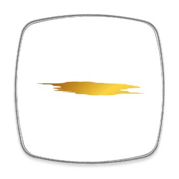 Peinture blob splash peinture peintre cadeau rayures or - Magnet carré - blanc - Devant