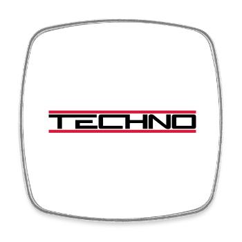 Techno Rote Balken - Viereckiger Kühlschrankmagnet - Weiß - Vorne