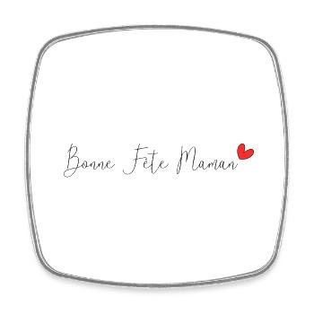 BONNE FÊTE MAMAN. MAMAN. FÊTE DES MÈRES. JE T'AIME - Magnet carré - blanc - Devant