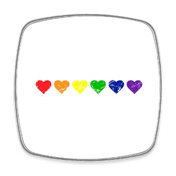 Pride LGBT LGBTQ Queer Ally Gay Lesbiennes Vintag - Magnet carré - blanc - Devant