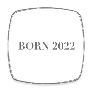 Geburt 2022 - Viereckiger Kühlschrankmagnet - Weiß - Vorne