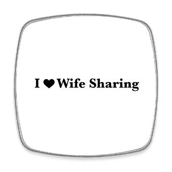 I love wife sharing - Viereckiger Kühlschrankmagnet - Weiß - Vorne