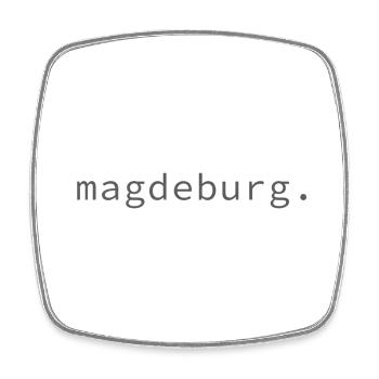magdeburg. - Viereckiger Kühlschrankmagnet - Weiß - Vorne