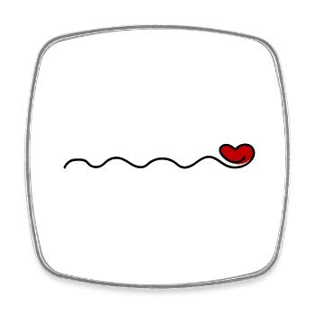 heart ornaments - Square fridge magnet - white - Front
