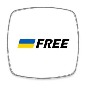 Free ukraine - Square fridge magnet - white - Front