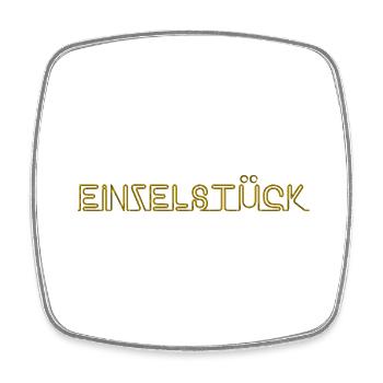 einzelstück,leuchtschrift,gold,goldene schrift - Viereckiger Kühlschrankmagnet - Weiß - Vorne