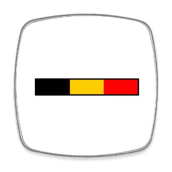 Belgium - Square fridge magnet - white - Front