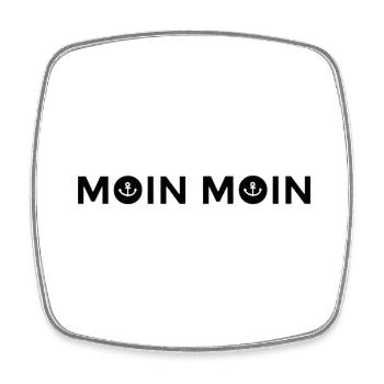 moin moin schwarz - Viereckiger Kühlschrankmagnet - Weiß - Vorne