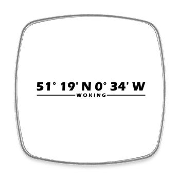 Woking coordinates - Square fridge magnet - white - Front