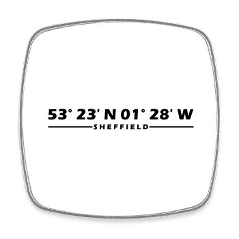 Sheffield coordinates - Square fridge magnet - white - Front