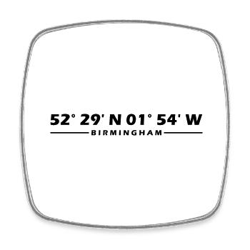Birmingham Coordinates - Square fridge magnet - white - Front