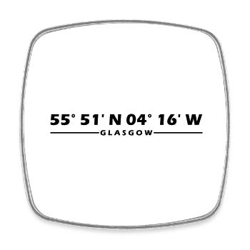 Glasgow Coordinates - Square fridge magnet - white - Front