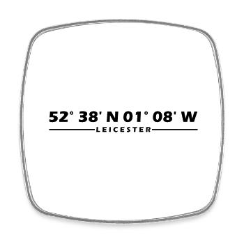 Leicester coordinates - Square fridge magnet - white - Front
