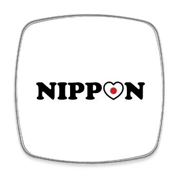 Nippon Love Heart Flag - Square fridge magnet - white - Front