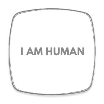 I a human - Viereckiger Kühlschrankmagnet - Weiß - Vorne