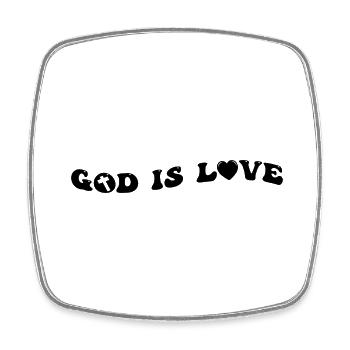 God is Love - Square fridge magnet - white - Front