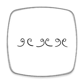 loop symbol pattern curves kringel - Square fridge magnet - white - Front