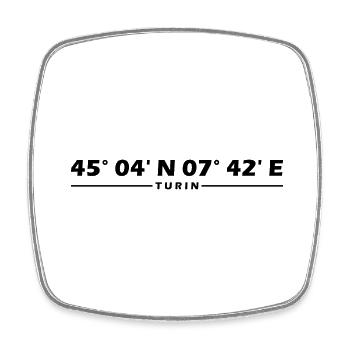 Turin Coordinates - Square fridge magnet - white - Front
