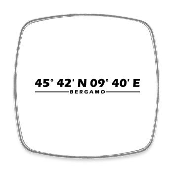 Bergamo coordinates - Square fridge magnet - white - Front