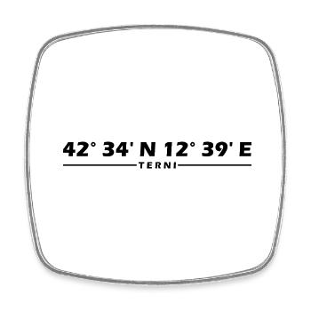 Terni Coordinates - Square fridge magnet - white - Front