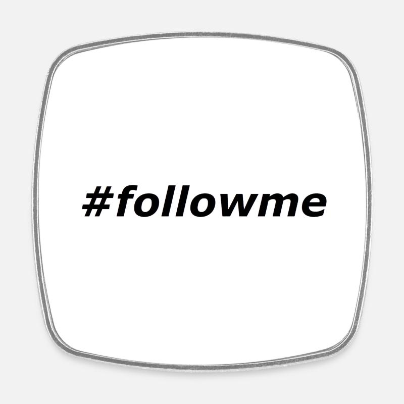 #followme - Square fridge magnet - white