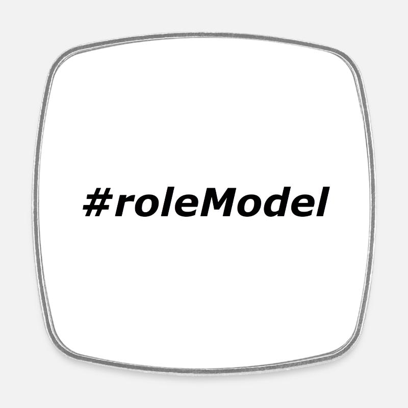 #roleModel - Square fridge magnet - white