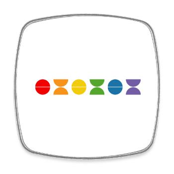 Rainbow fun - Square fridge magnet - white - Front