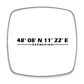 Germering coordinates - Square fridge magnet - white - Front