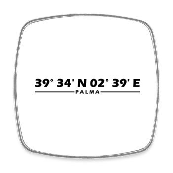 Palma Coordinates - Square fridge magnet - white - Front