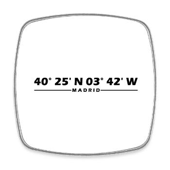 Madrid Coordinates - Square fridge magnet - white - Front
