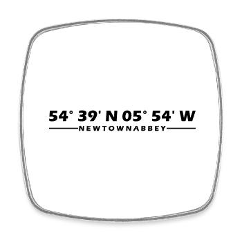 Newtownabbey Coordinates - Square fridge magnet - white - Front