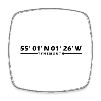 Tynemouth Coordinates - Square fridge magnet - white - Front
