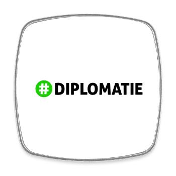 Diplomatie - Viereckiger Kühlschrankmagnet - Weiß - Vorne