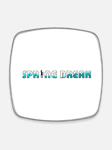 Spring Break - Viereckiger Kühlschrankmagnet - Weiß