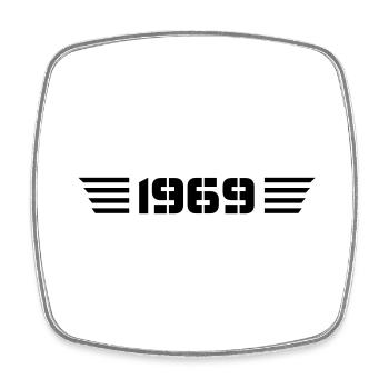 Année de naissance Anniversaire Born In - Fabriqué en 1969 - Magnet carré - blanc - Devant