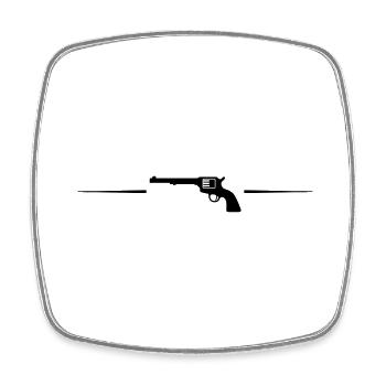waffe pistole linie - Viereckiger Kühlschrankmagnet - Weiß - Vorne