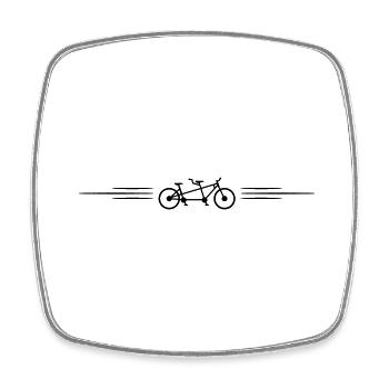 Bicycle tandem line - Square fridge magnet - white - Front