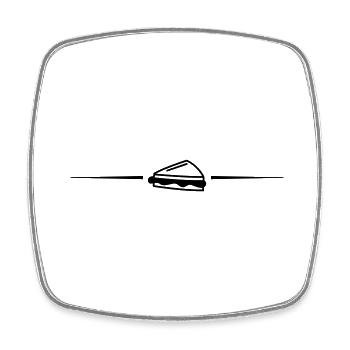 Sandwich line - Square fridge magnet - white - Front