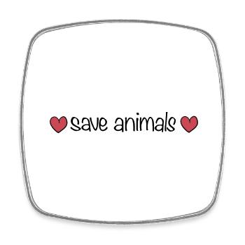 sauver les animaux cœurs bien-être animal nature - Magnet carré - blanc - Devant
