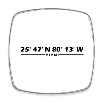 Miami Coordinates - Square fridge magnet - white - Front