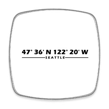 Seattle Coordinates - Square fridge magnet - white - Front