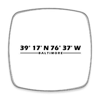 Baltimore Coordinates - Square fridge magnet - white - Front