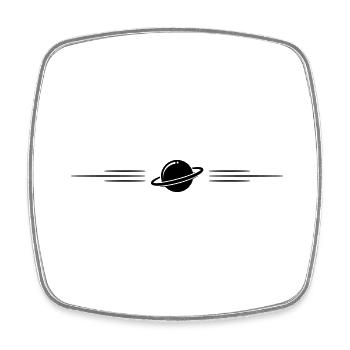 Saturn Icon Line - Square fridge magnet - white - Front