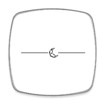 Moon Icon Line - Square fridge magnet - white - Front