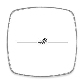 Symbole de ligne d’onde - Magnet carré - blanc - Devant